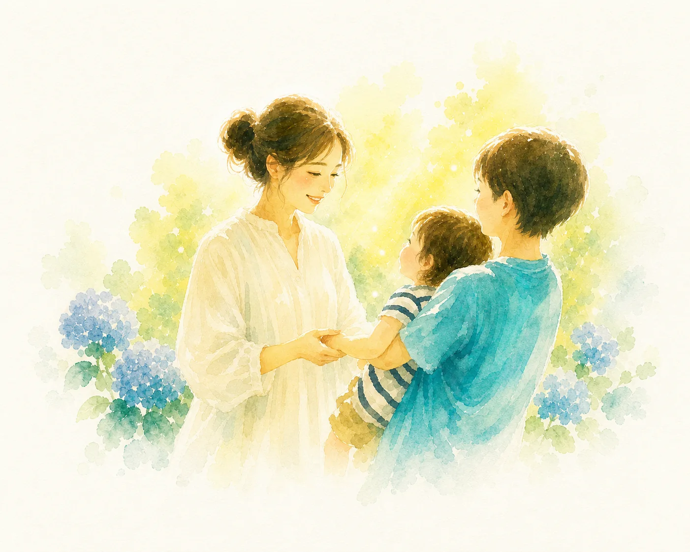 家族へセルフケアを伝える講座の水彩画