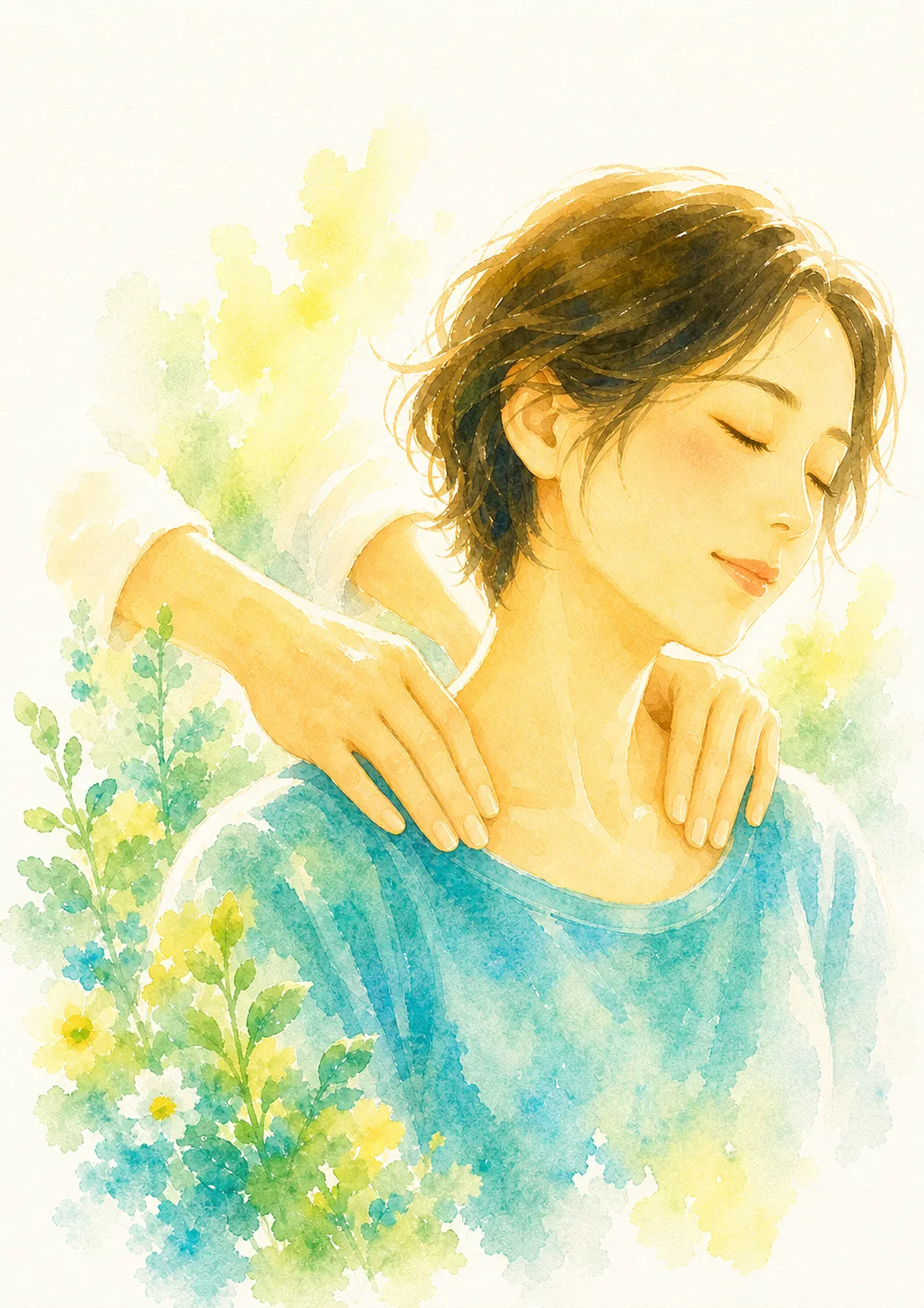 部分調整の水彩画